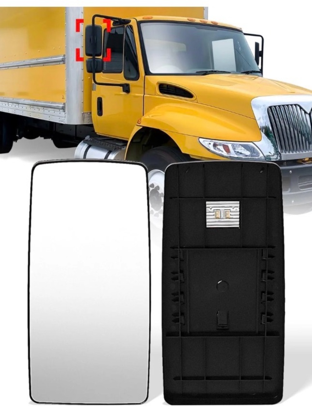Upper Mirror Glass with Defrost Heated fit for International 4300 4400 7400 7600